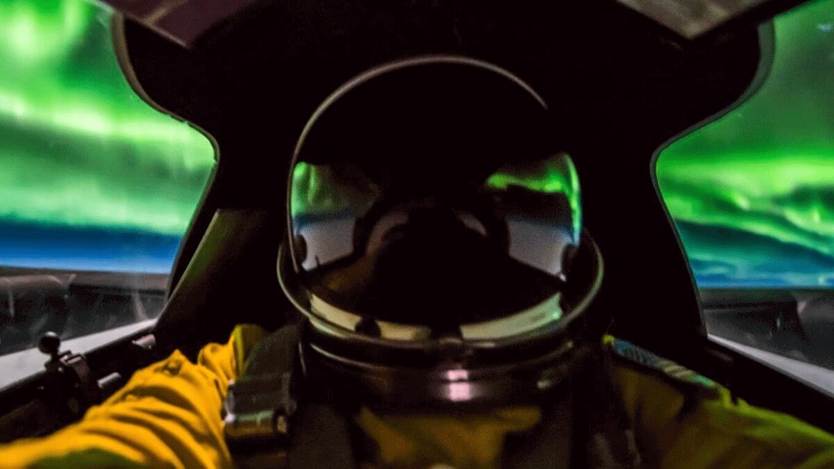 What the northern lights look like from a U-2 spy plane at 70,000ft.