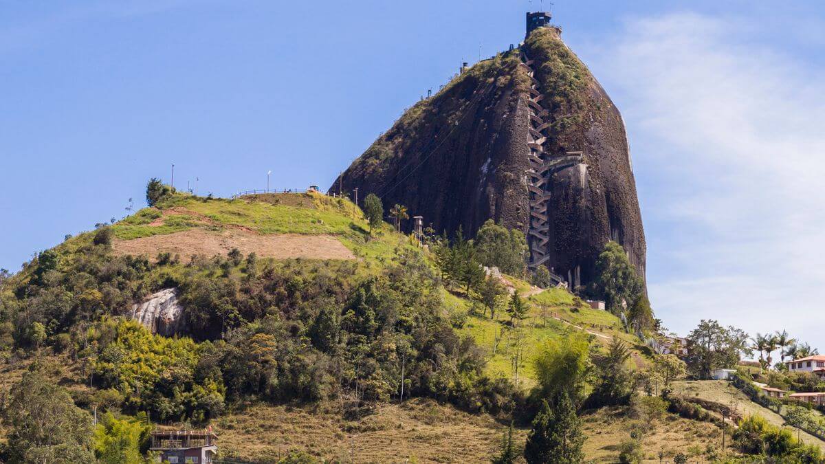 Climbing the majestic Rock Of Guatapé, Colombia