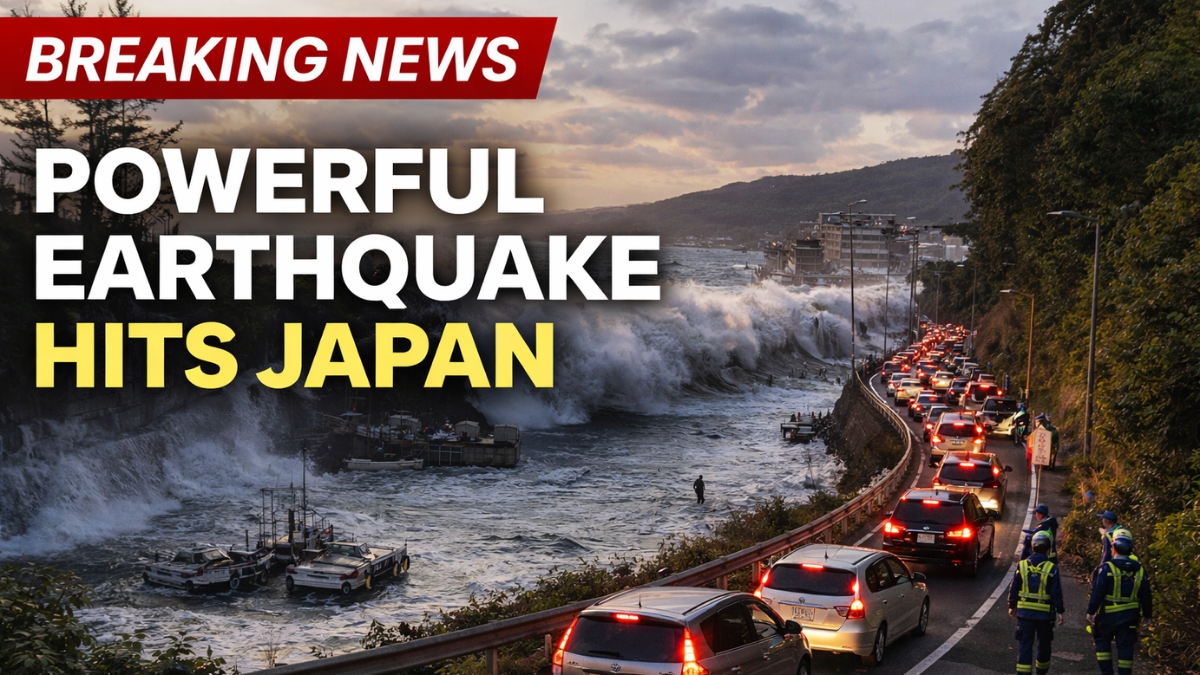 Japan went on alert after a powerful offshore earthquake sent tsunami waves toward its northeast coast