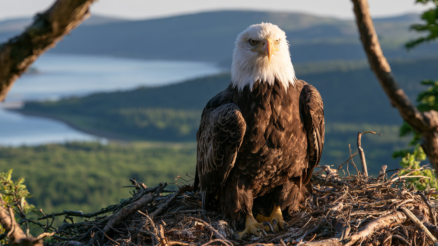 An unfamiliar eagle spends 36 minutes at Shadow’s nest